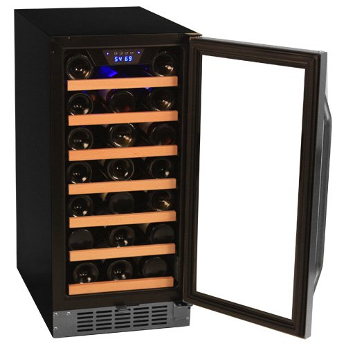 EdgeStar 30 Bottle Stainless Steel Built-In Wine Cooler-door-open