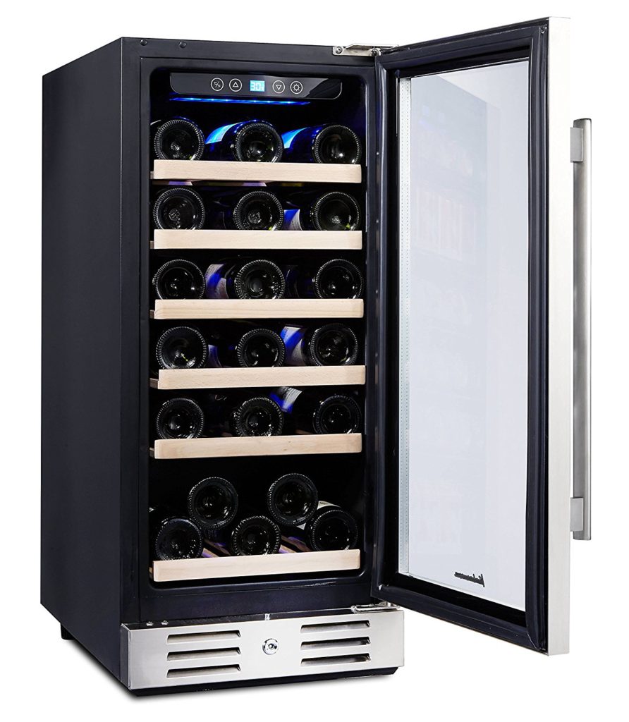 kalamera-15-inch-wide-wine-fridge-door-open